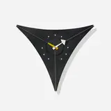 Triangle wall clock, model 2225A by George Nelson & Associates, 1955, lacquered masonite, lacquered wood, enameled aluminum, steel wire, sold Sep 2015