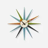 Spike wall clock, model 2202M by George Nelson & Associates, 1952-53, lacquered wood, enameled aluminum, sold Sep 2015