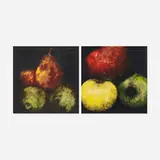 Donald Sultan, Apples and Red Pears (two works from the Fruits and Flowers portfolio), 1989, screenprint on paper