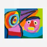 Karel Appel, Oiseau et Garçon, 1969, acrylic on paper mounted to linen