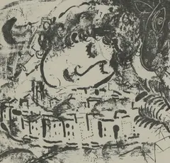 Untitled by Marc Chagall, 1861-1944) 'LA RAMASSEUSE D'HERBER' 1992 reproduction print by Dina Vierny, sold Oct 2019