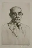 Francis Dodd, Untitled, Francis Dodd (1874-1949) PORTRAIT OF RUDYARD KIPLING (1865-1936) Drypoint etching
