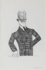 Powys Evans, Untitled, pen and ink on paper 41.9 x 26cm George Bernard Shaw (1856-1950) was an Irish playwright