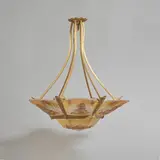 J Robert, Ceiling light and sconces, Metal, painted glass, frosted and polished
