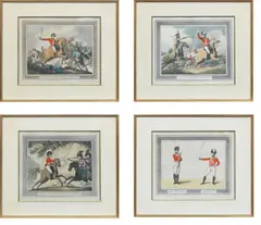 Thomas Rowlandson, Hungarian & Highland Broad Sword, Hand coloured etching and aquatint