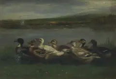 Ducks in a line by Nathalie Micas, sold Jun 2024