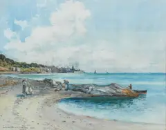 East Wemyss Harbour by John Muirhead Rsw, watercolour, sold Jun 2024