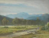 On the road to Braemar, Lochnagar in the distance, Aberdeenshire by John Mitchell, watercolour, sold Jun 2024