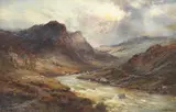 Alfred de Breanski Snr, Entrance to Glencoe, oil on canvas