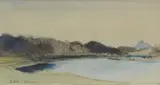 The Forth by Sir David Young Cameron Ra Rsa Rws Rsw Re, watercolour and pencil, sold Jun 2024