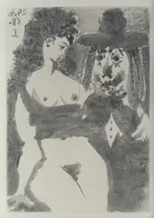 Pablo Picasso, 'Old clown with beautiful woman' from La Celestine series, Aquatint, from the book edition of 400, unsigned