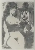 Pablo Picasso, 'Old clown with beautiful woman' from La Celestine series, Aquatint, from the book edition of 400, unsigned