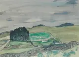 Sheep Pen by Sir William George Gillies Cbe Lld Rsa Pprsw Ra, watercolour and pencil, sold Jun 2024