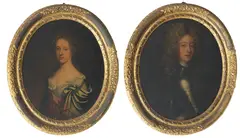 John Greenhill, Half-length portrait of a gentleman wearing armour; Half-length portrait of a lady, a pair, oil on canvas, oval