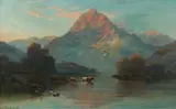 Alfred Fontville de Breanski, Highland landscape at dusk