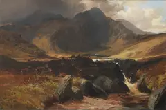 Clarence Roe, Deer in Highland landscape, oil on canvas