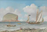 Samuel H. Fyfe, Shipping off the Bass Rock, oil on panel
