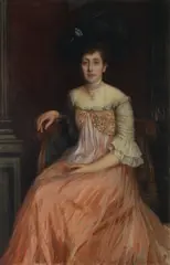 Christopher Williams, Portrait of Elizabeth Davies, Mayoress of Fulham and mistress of David Lloyd George, oil on canvas