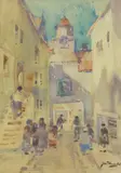 James Watterson Herald, The Close, watercolour