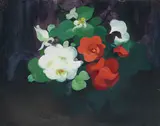 Stuart Park, White and red roses, oil on canvas