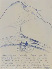 Sheila Fell R.A., A Sketch of a Landscape, ball-point pen on paper