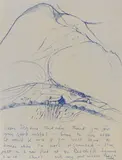 Sheila Fell R.A., A Sketch of a Landscape, ball-point pen on paper