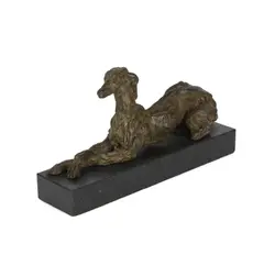 British School, Polite paws, bronze with a marble base