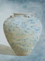 Fred Minard, Jarre bleue, 1998, Oil on canvas