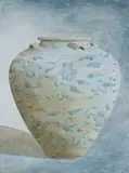 Fred Minard, Jarre bleue, 1998, Oil on canvas