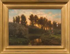 Louis Derickx, Paysage, Oil on panel