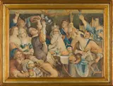 Le roi boit ou Le festin du roi des haricots by Jacob Jordaens, Watercolour on paper, offered Apr 2024