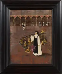 Enrico Brandani, Retour de chasse, Oil on panel