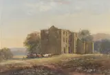 Ows David Cox Senior, Barden Tower on the wharf above Bolton Abbey, watercolour over traces of pencil