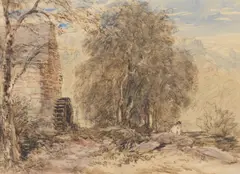 Ows David Cox Senior, View of Pandy Mill on the Machno, watercolour over traces of pencil