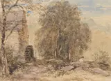 Ows David Cox Senior, View of Pandy Mill on the Machno, watercolour over traces of pencil