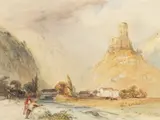 Rws William Callow, Castle of La Batiaz, Martigny, Switzerland, watercolour over traces of pencil