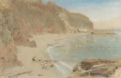 Rws Albert Goodwin, Clovelly and Herrings, coloured chalk heightened with bodycolor