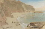 Rws Albert Goodwin, Clovelly and Herrings, coloured chalk heightened with bodycolor