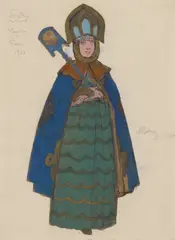 Alexandre Benois, Sadko, pen and gouache