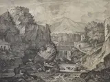 Giacomo Leonardis, Italian landscapes, pen and ink