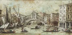 Giacomo Guardi, 'Veduta del Ponte di Rialto'; 'Ponte di Rialto', Venice, gouache and watercolour on paper