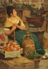 Sylvius D. Paoletti, The fruit seller, oil on canvas