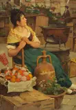 Sylvius D. Paoletti, The fruit seller, oil on canvas