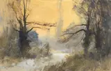 Ian Houston, Winter afternoon, oil on board