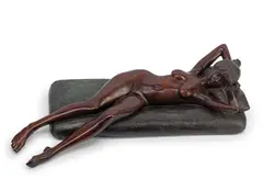 James Butler R.A., Reclining Nude, bronze with a dark brown and green patina