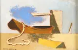 Herman Maril, Boat and Sand, oil on board