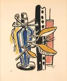 Fernand Léger, Untitled, 1951 (Composition a la bouteille bleue), color serigraph, after gouache from an album of 10 serigraphs