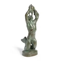 Walker Hancock, Triton Fountain, bronze with a greenish-brown patina
