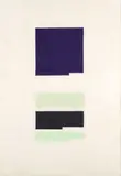 Suzanne Caporael, A Set of Three Etchings from The Periodic Table of Elements: Cobalt Violet: O, Co, P; Zinc White: 0, Zn; and Chrome Orange: Cr, O, H, Pb, etching with hand painting