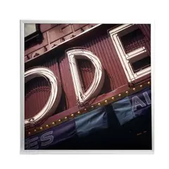 ODE (lightbox) by Robert Cottingham, Fuji-trans transparency in prefabricated light box, sold Feb 2024
